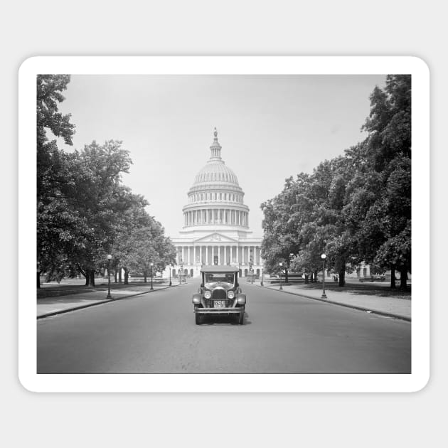 Paige Motorcar at US Capitol, 1923. Vintage Photo Magnet by historyphoto